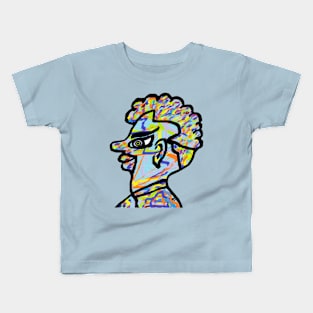 Perfil Abstracto de un Joven Feliz Kids T-Shirt